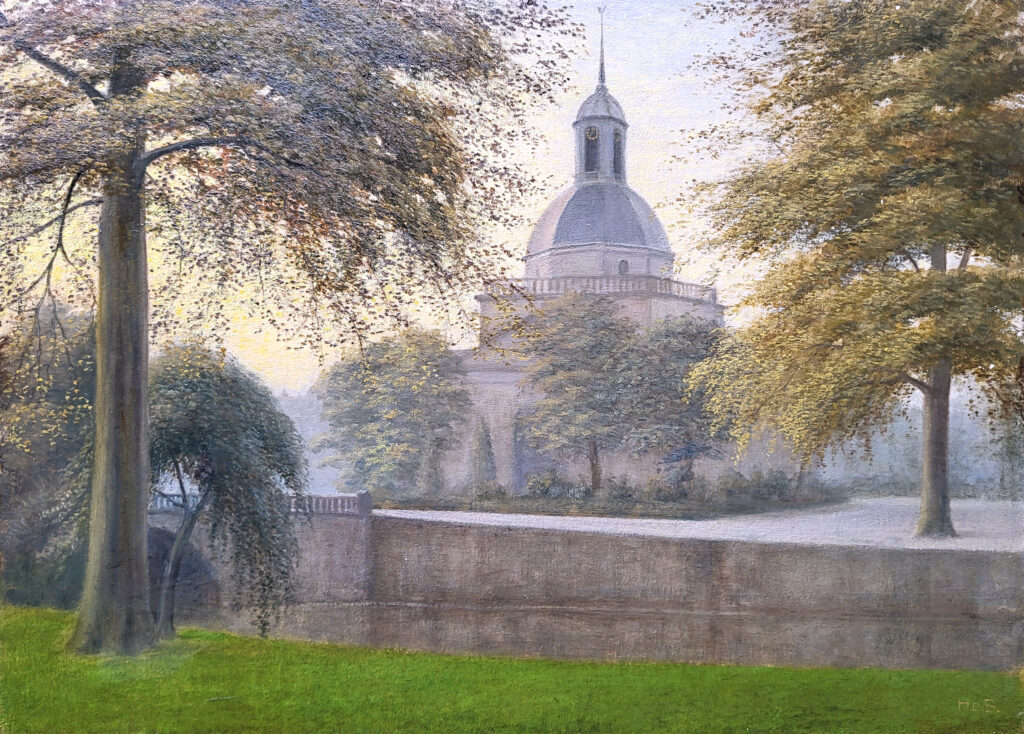 H. de Boer, Muiderpoort Amsterdam, olieverf op schilders board, afmeting 50x70cm paneelmaat, zonder lijst, 450,- euro, nr. 48