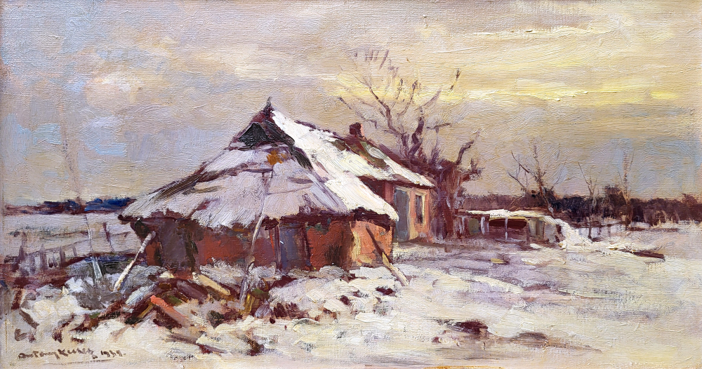 Antony Keizer, wintergezicht, olieverf op linnen, afmeting 35x65cm doekmaat, nr 7