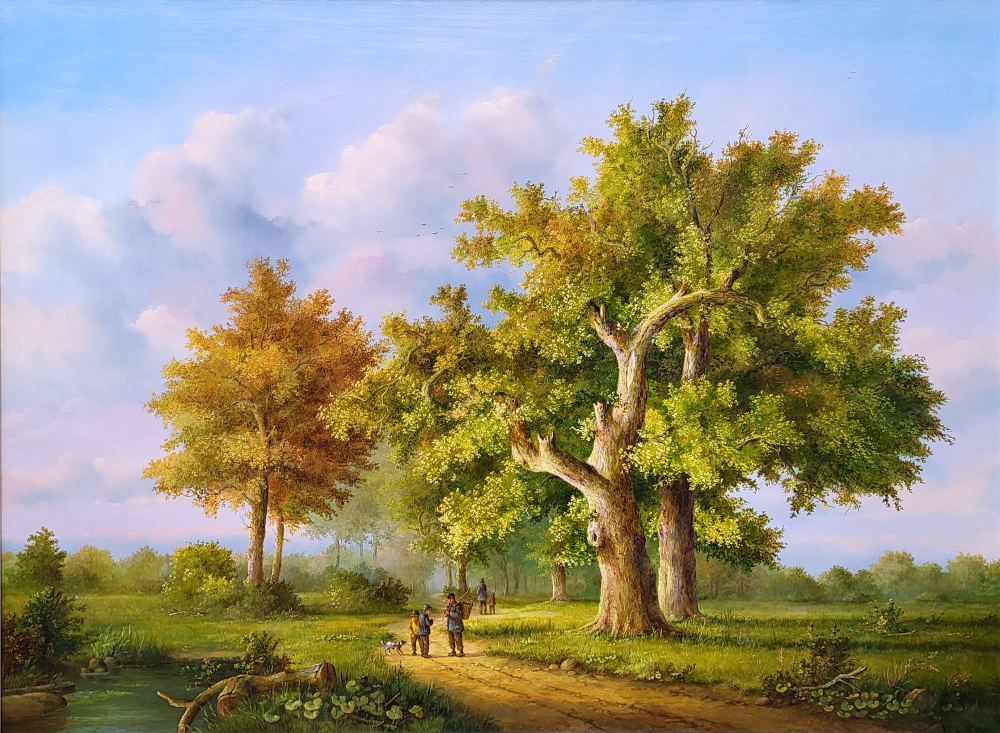 A. Herkelman, landschap, olieverf op linnen, afmeting 60x80cm doekmaat, nr. 37